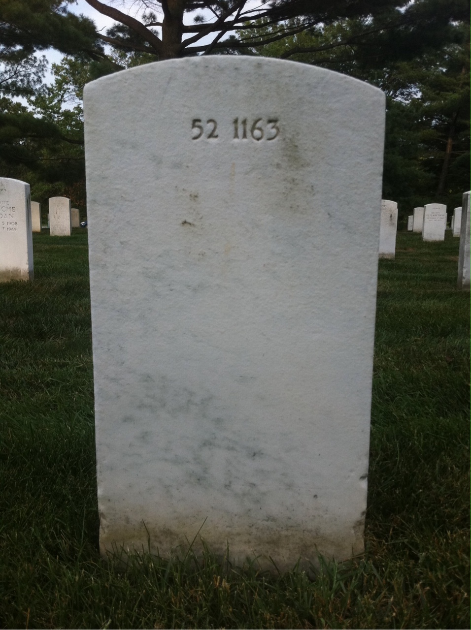 Back of headstone — Walter Azariar Wright