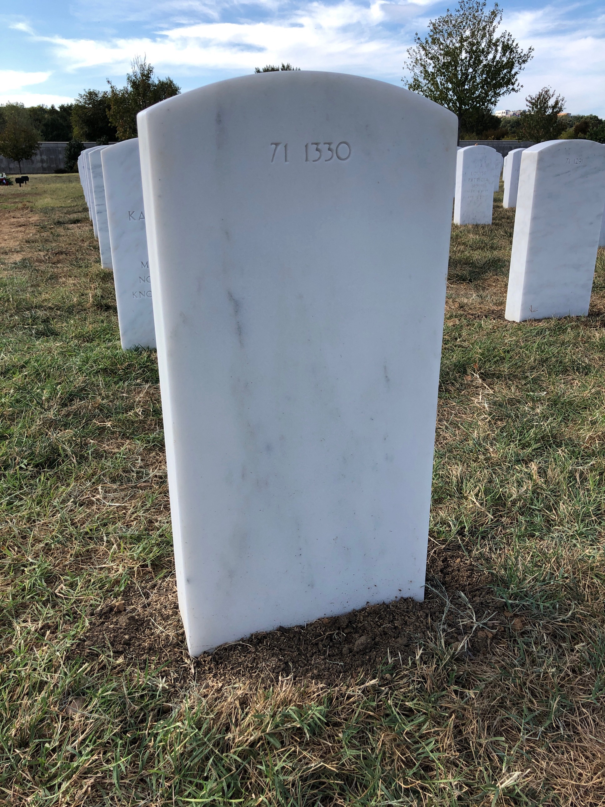 Back of headstone — Benny Akers