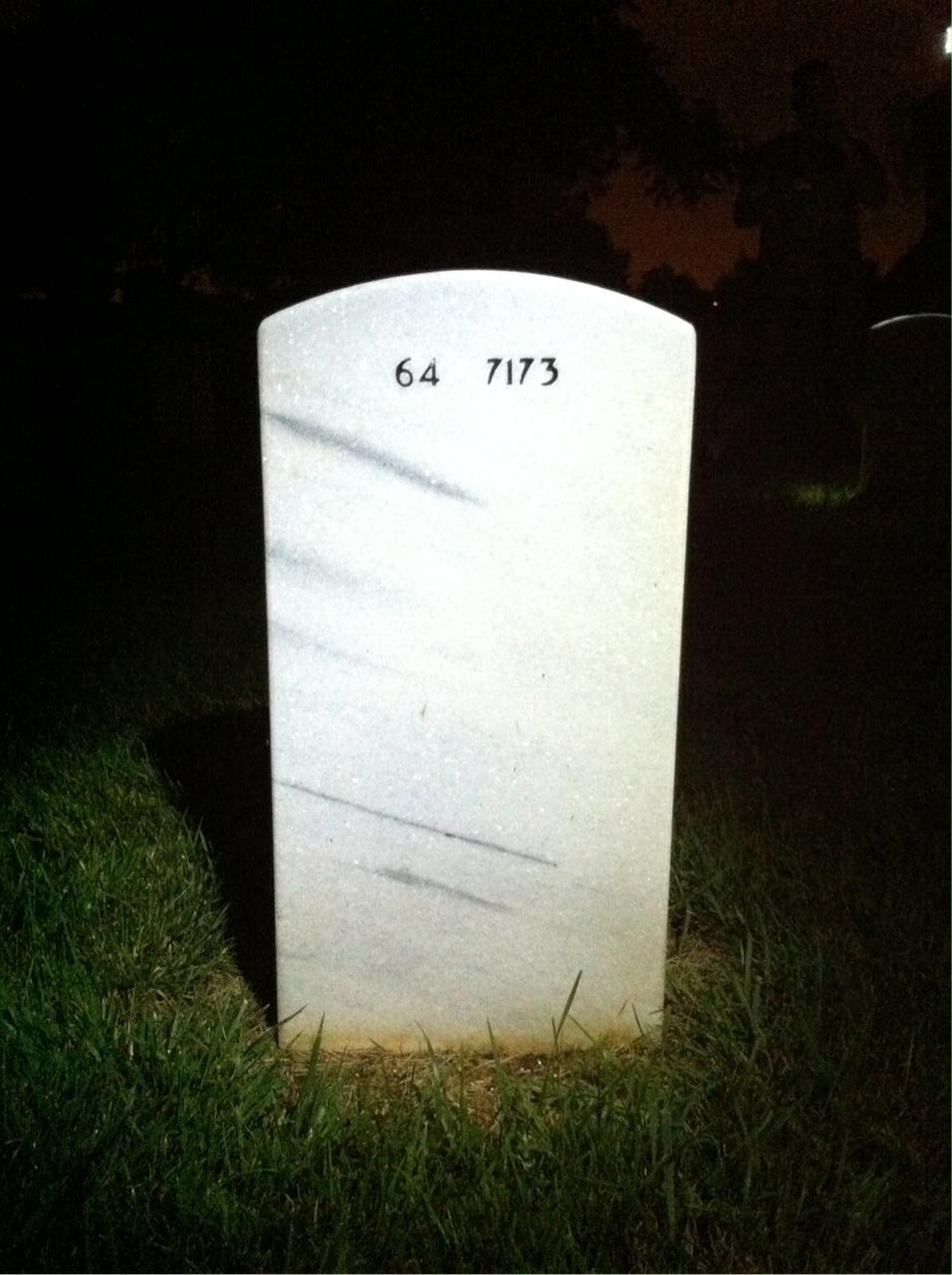 Back of headstone — Thomas Lemley