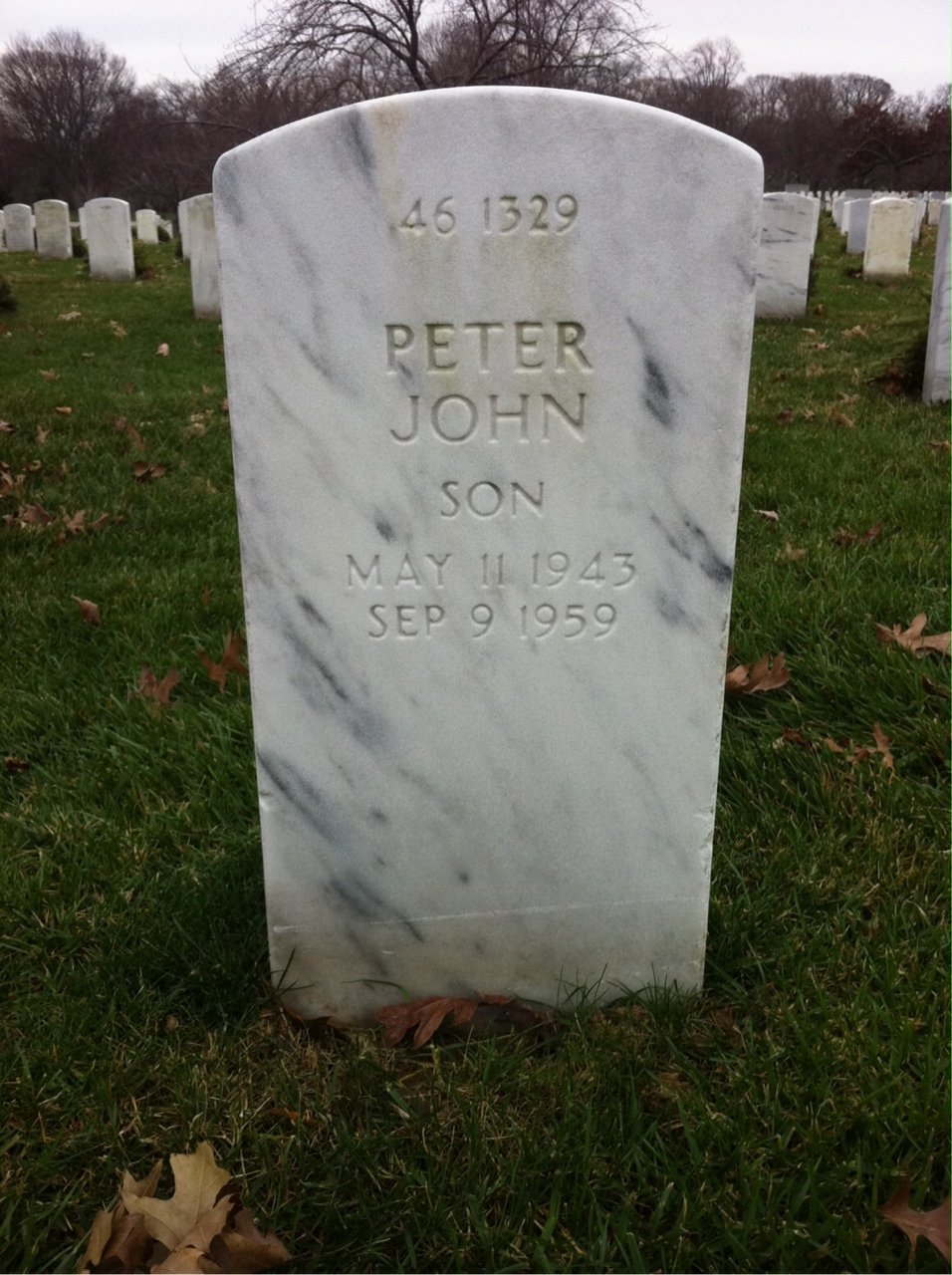 Back of headstone — Don Riordan