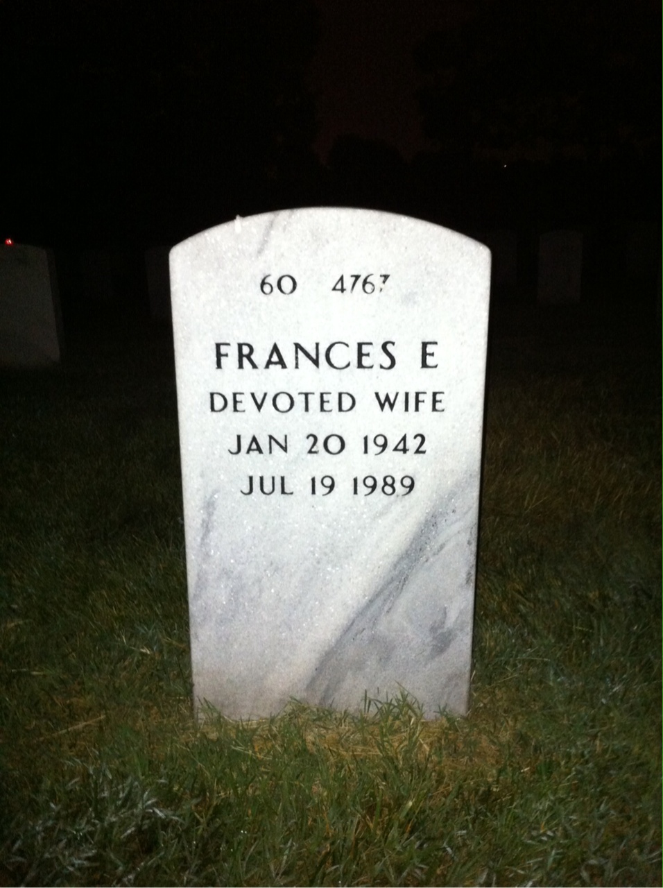 Back of headstone — Wilbert Saunders