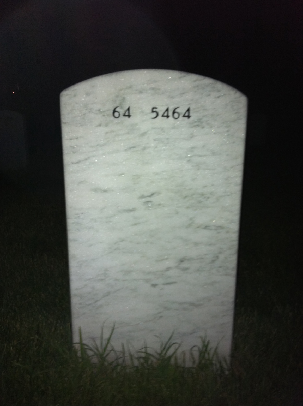 Back of headstone — Robert Hartley