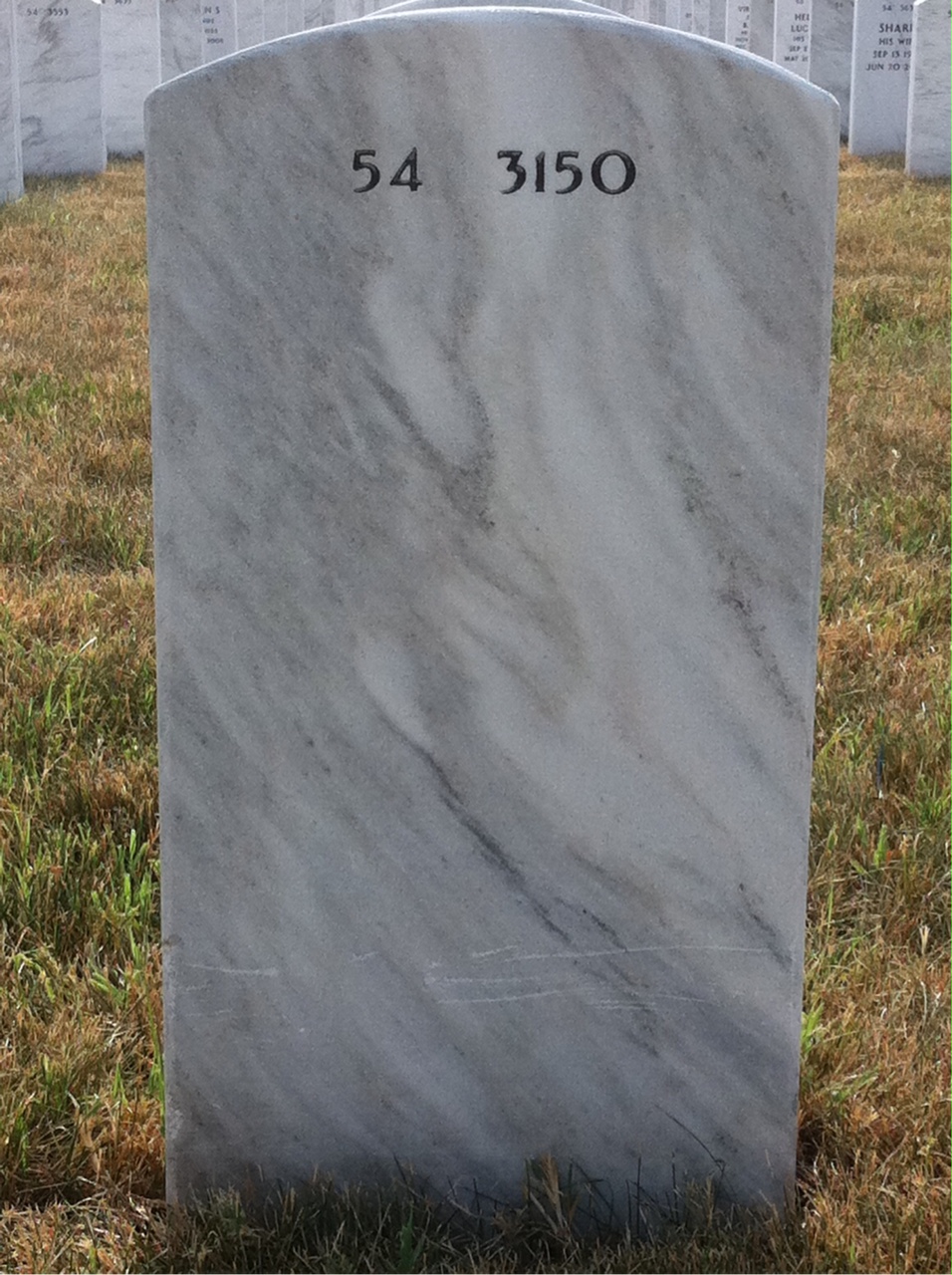Back of headstone — Robert Angle