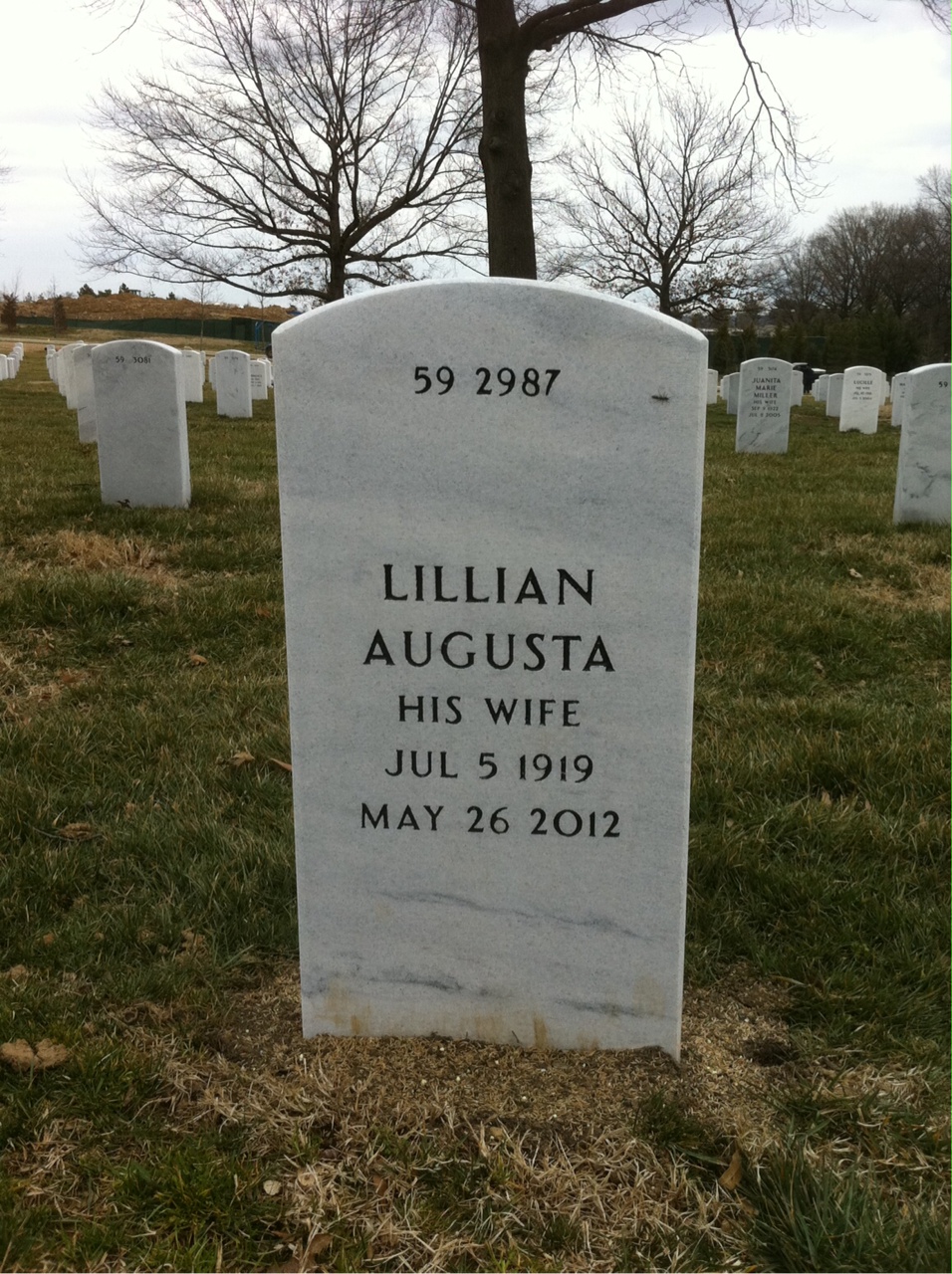 Back of headstone — Ralph Carrello