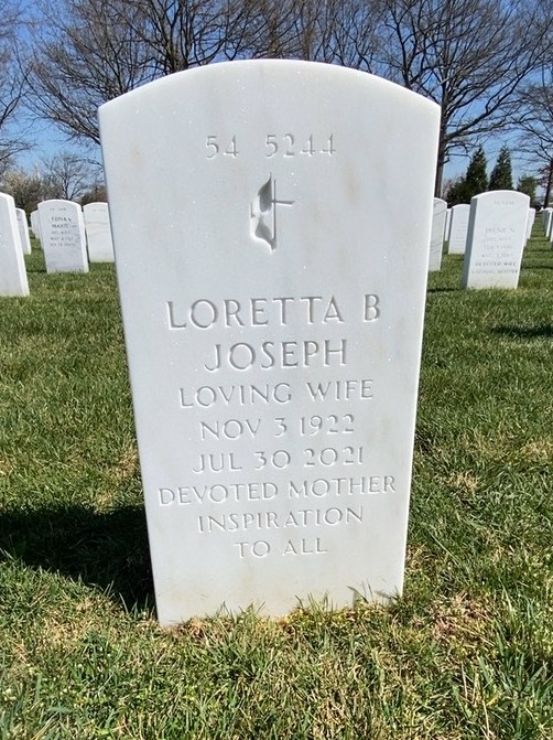 Back of headstone — James Joseph