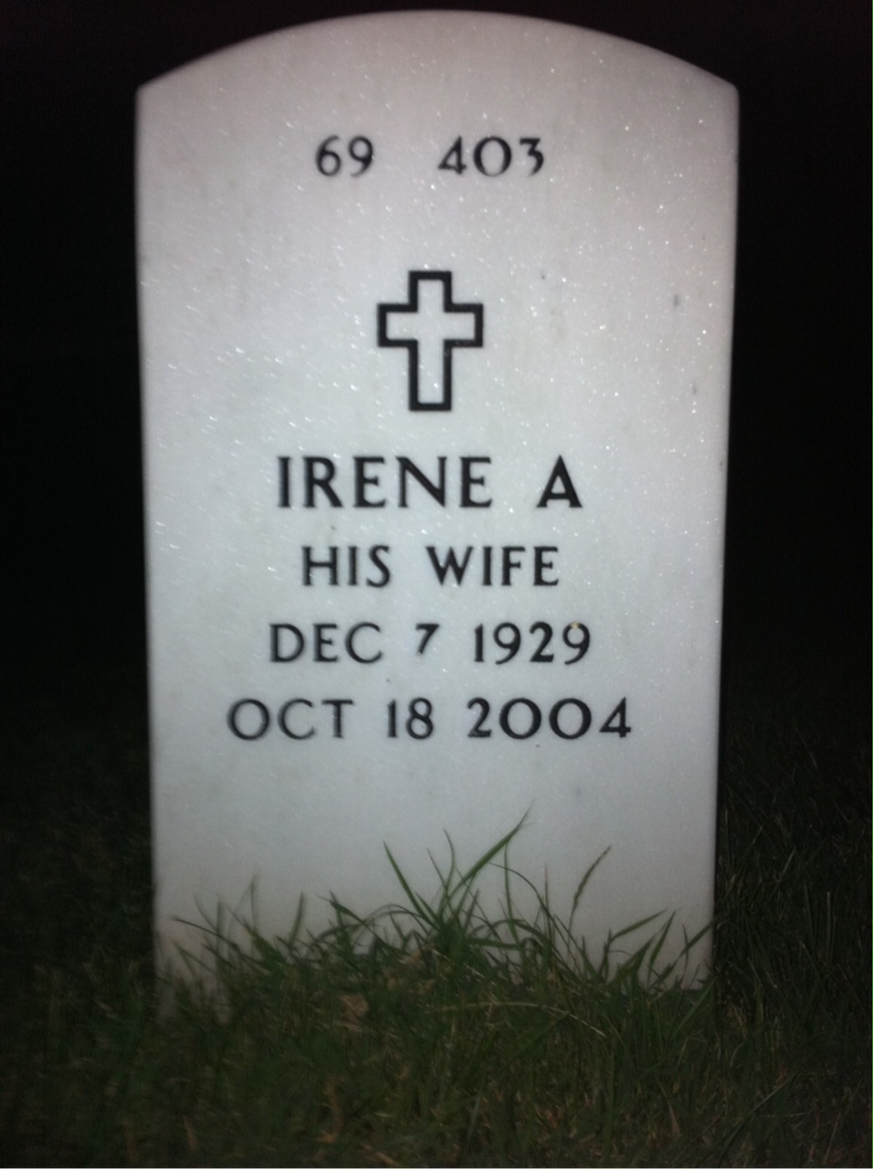 Back of headstone — Emerson Torgan