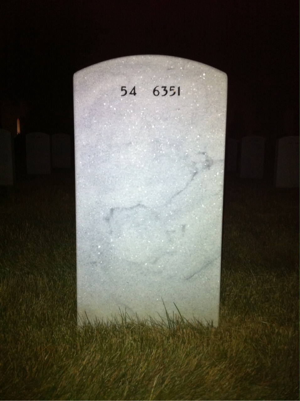 Back of headstone — Thomas Eddie Hufford
