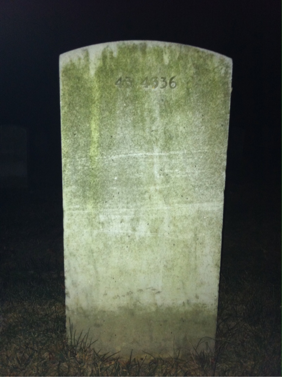 Back of headstone — John Mitchell