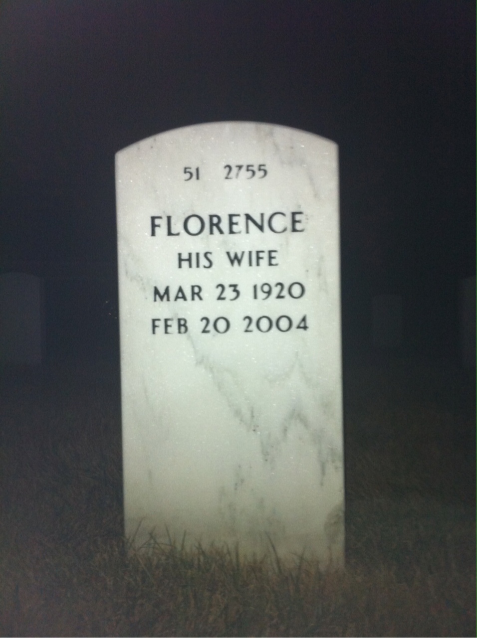 Back of headstone — Joseph Marion