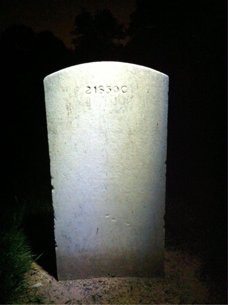 Back of headstone — George Amiss