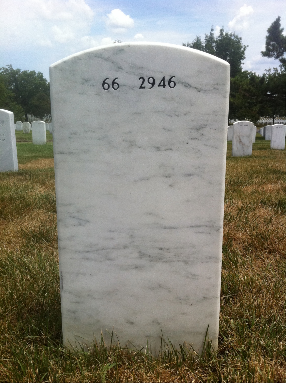 Back of headstone — Gerald Arens