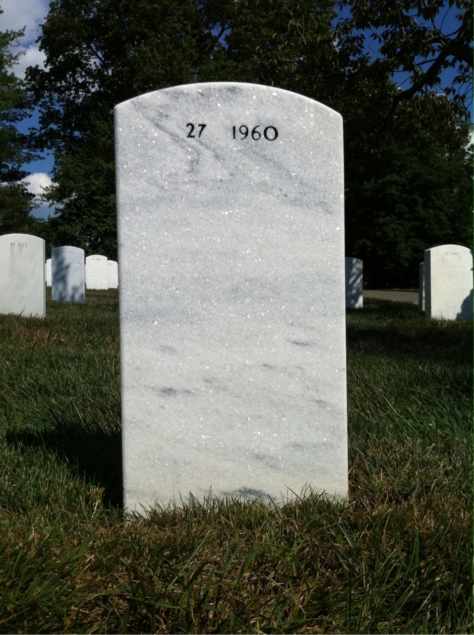Back of headstone — Salley Corbin