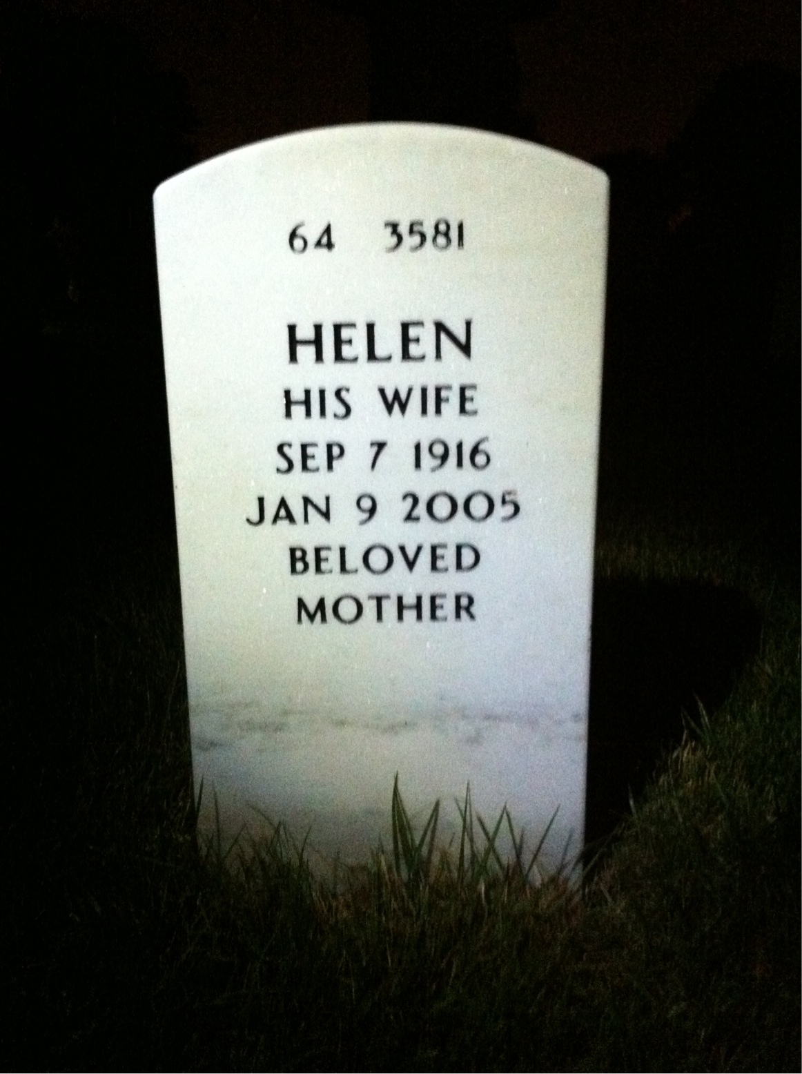 Back of headstone — John Moore