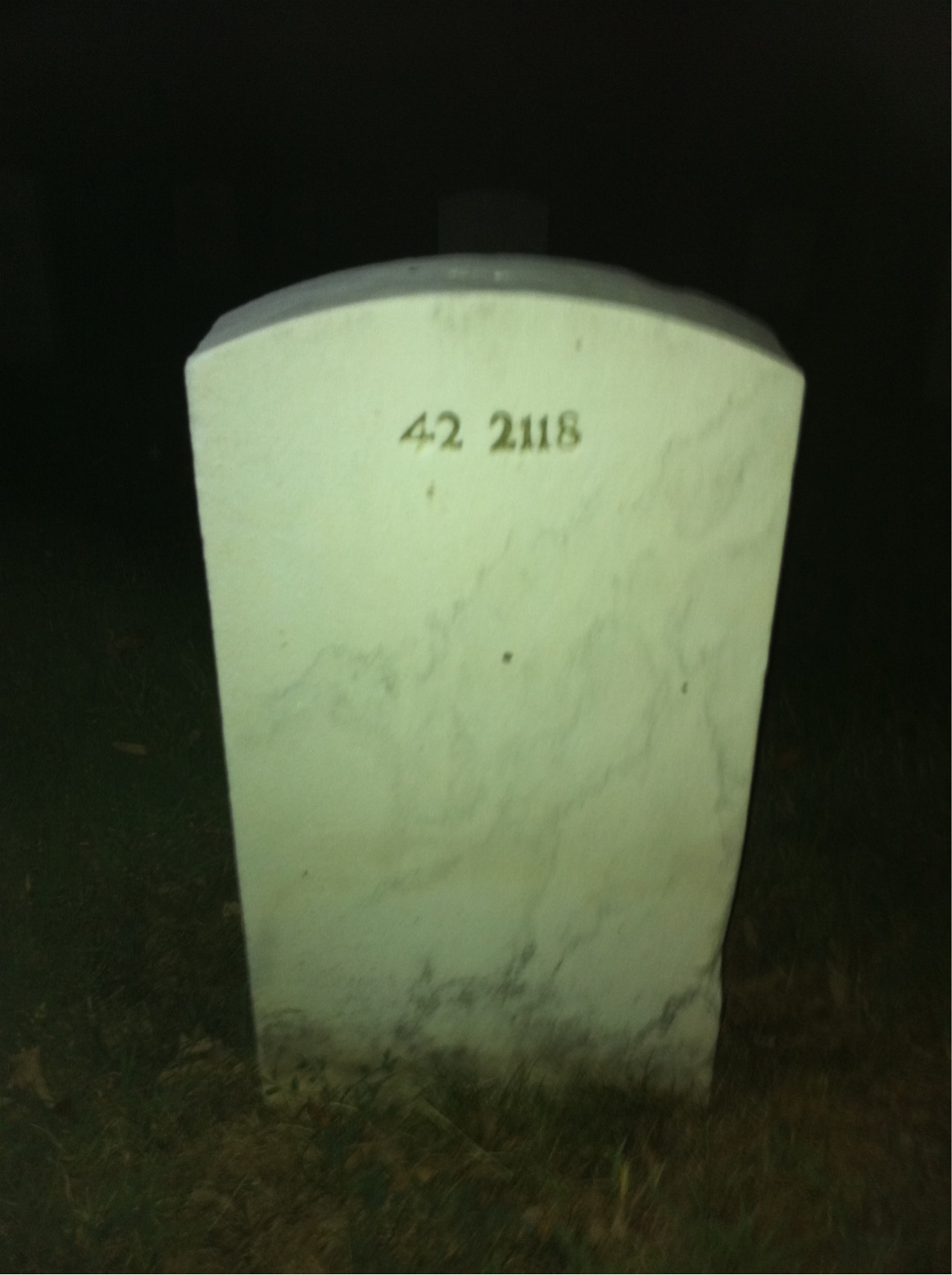 Back of headstone — Robert Moore