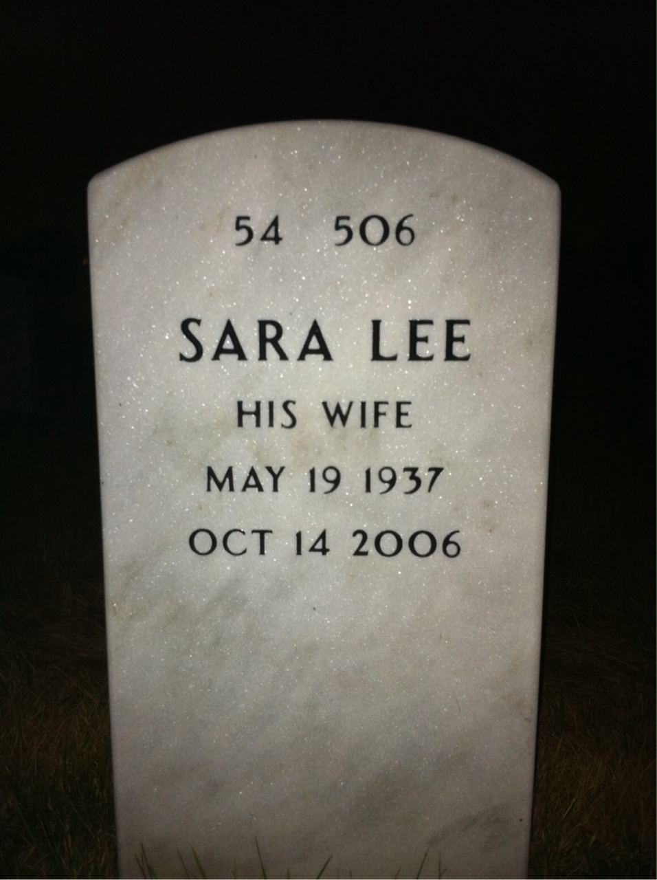 Back of headstone — Neil Graff