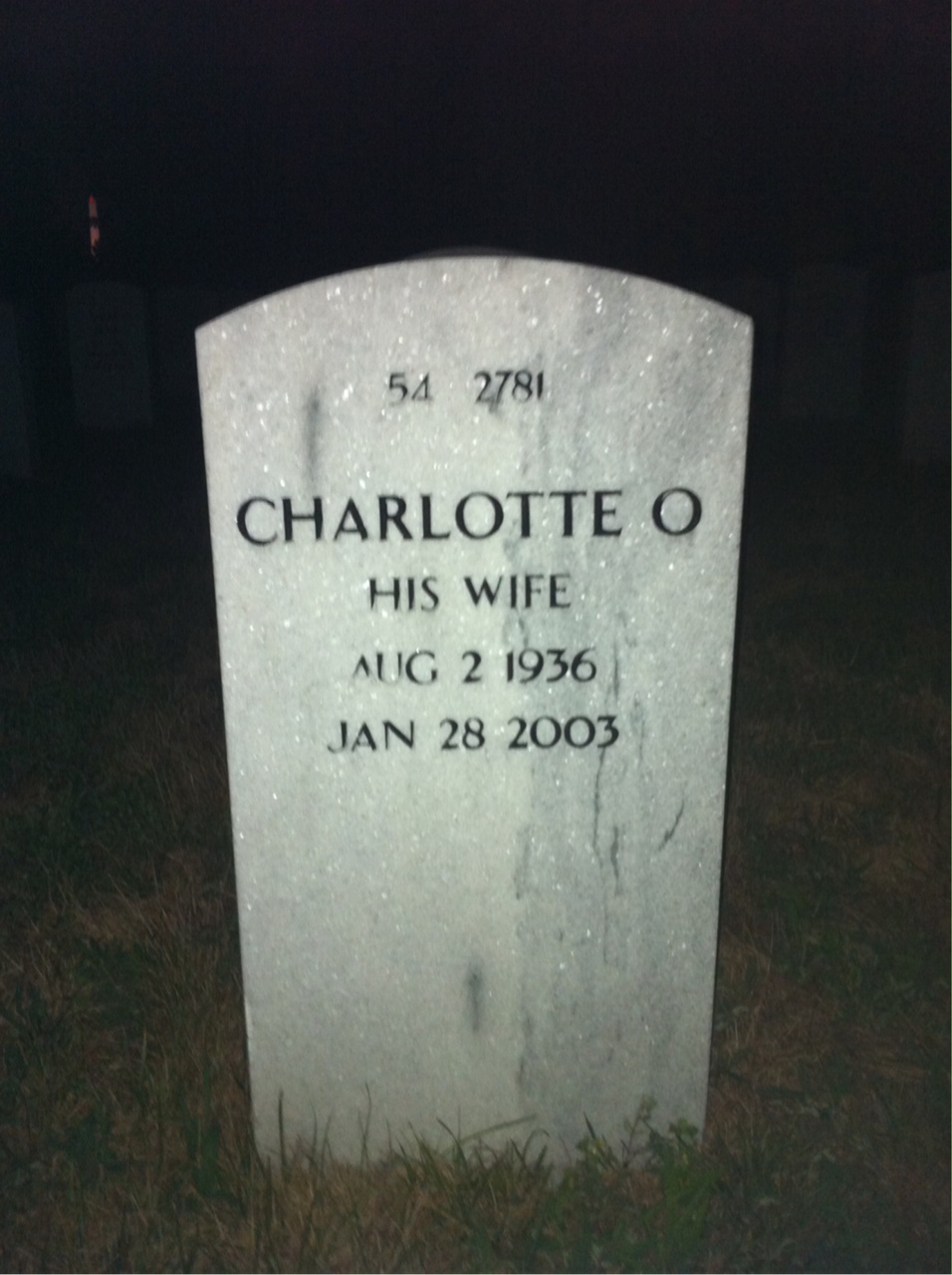 Back of headstone — Roland Bennett