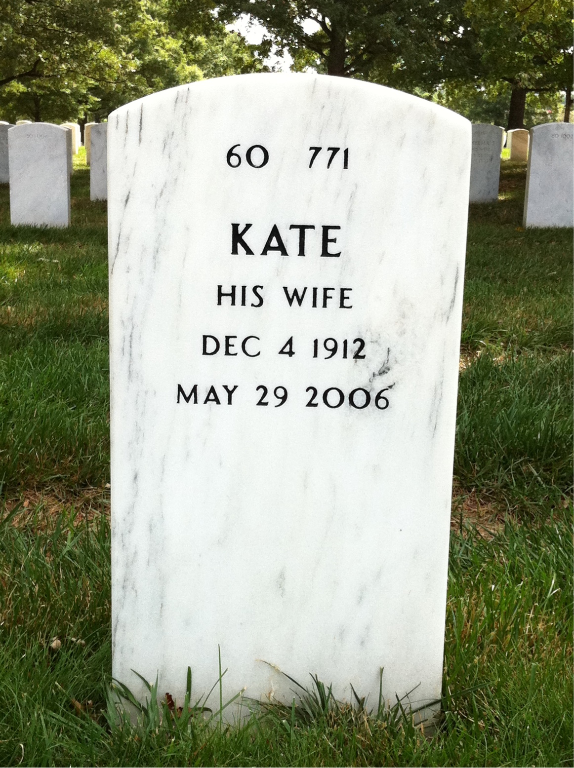Back of headstone — Oliver Berry