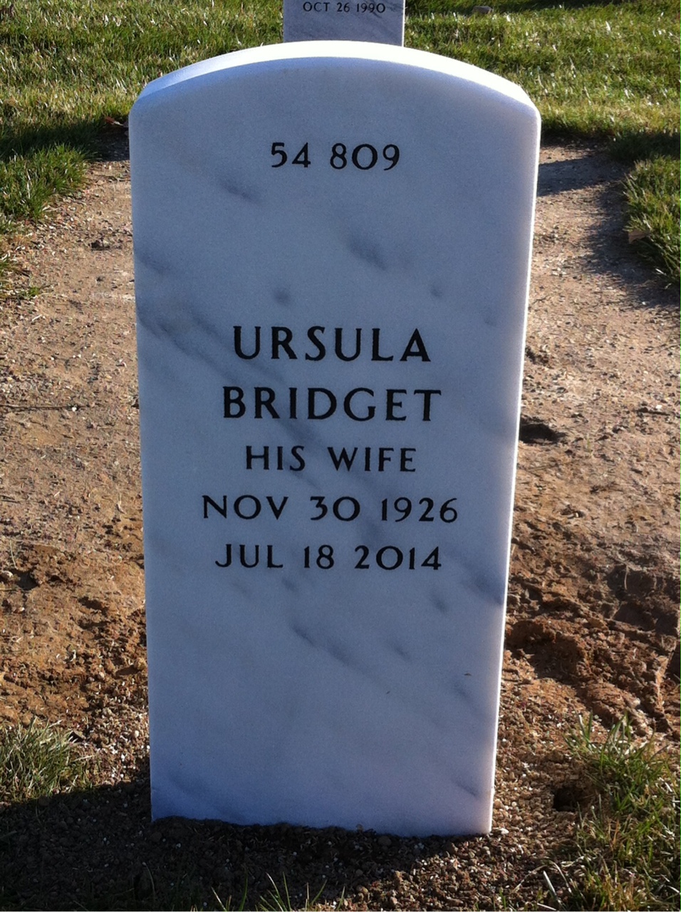 Back of headstone — Albert Haas