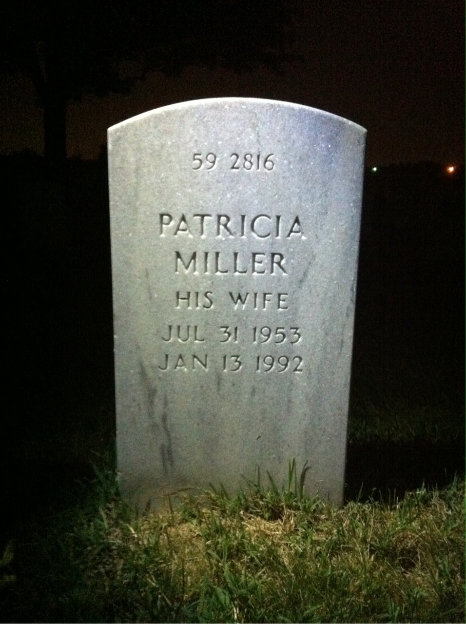 Back of headstone — William B Turek