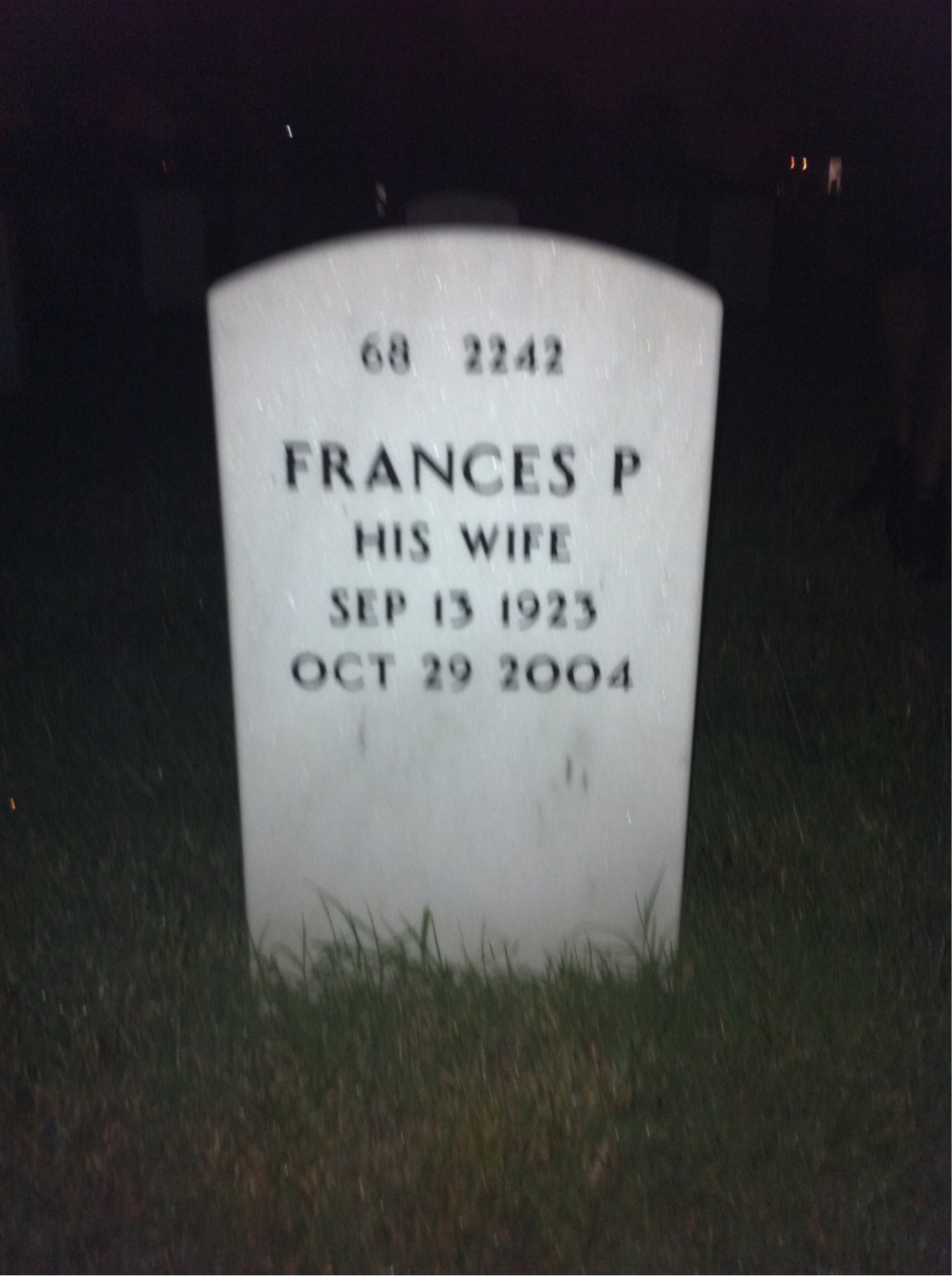 Back of headstone — Robert Flynn