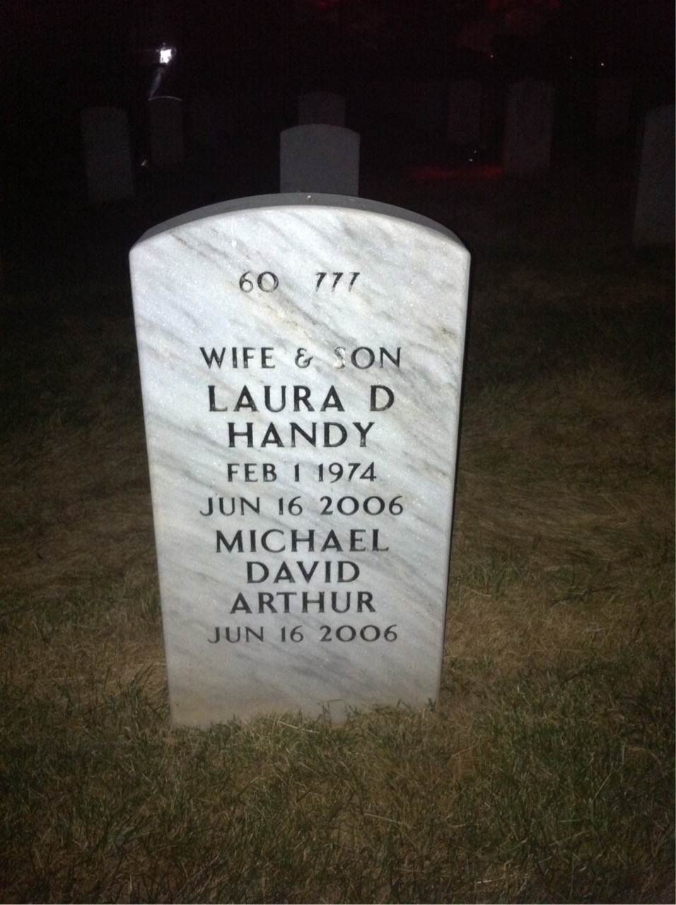 Back of headstone — Michael Knight