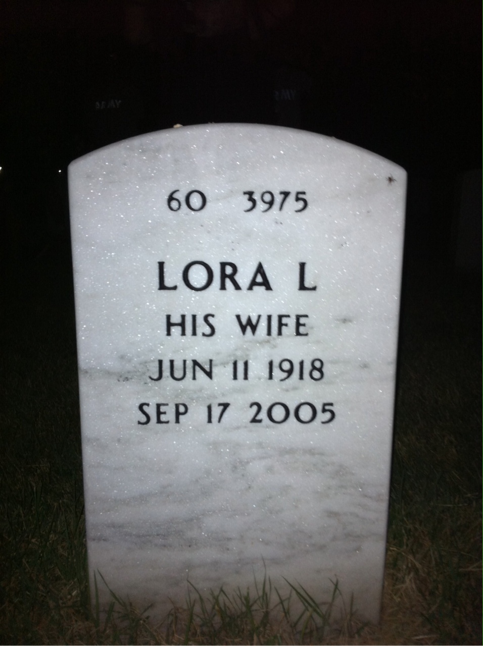 Back of headstone — I Venskus