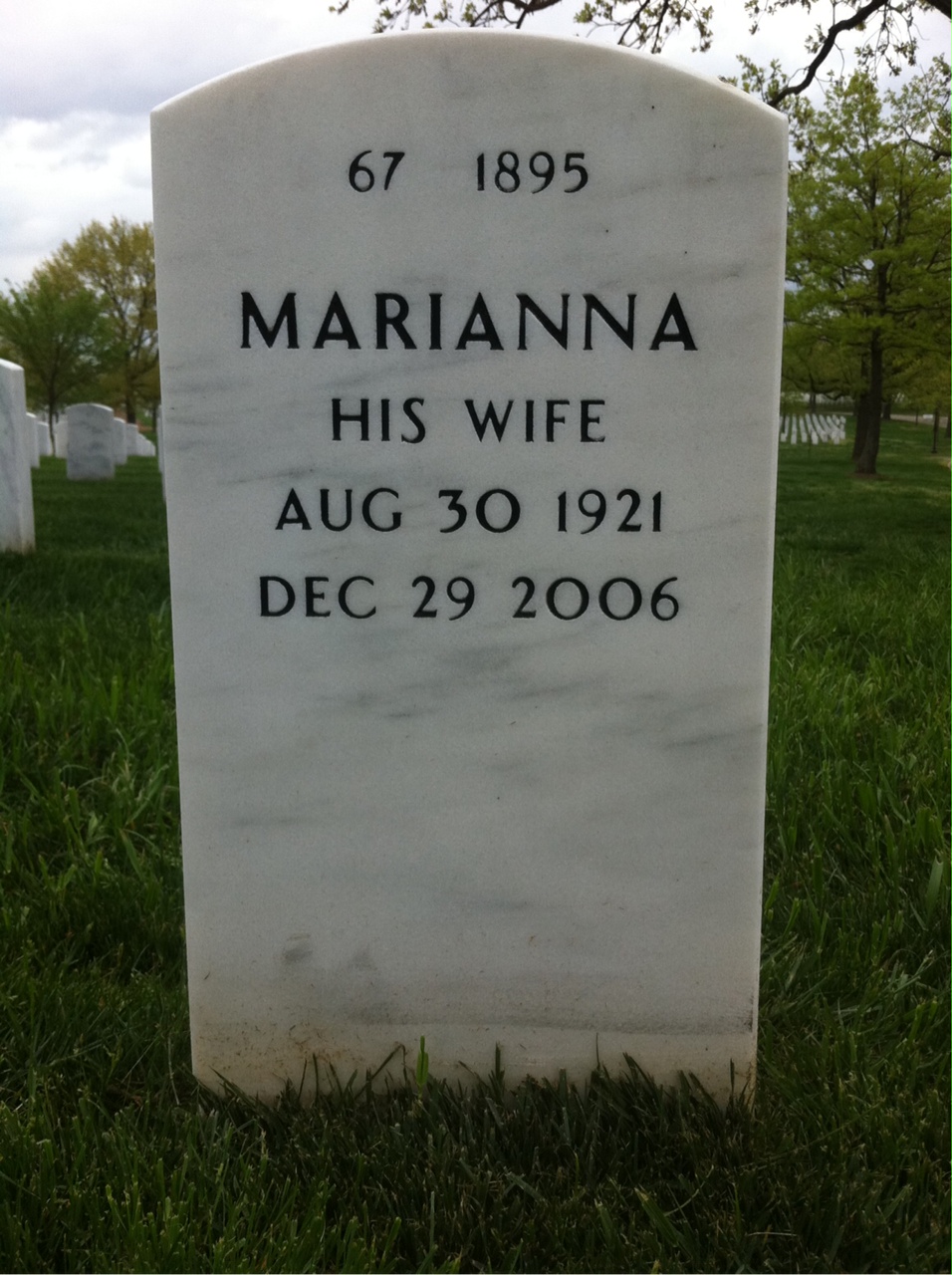 Back of headstone — Charles Voorhees