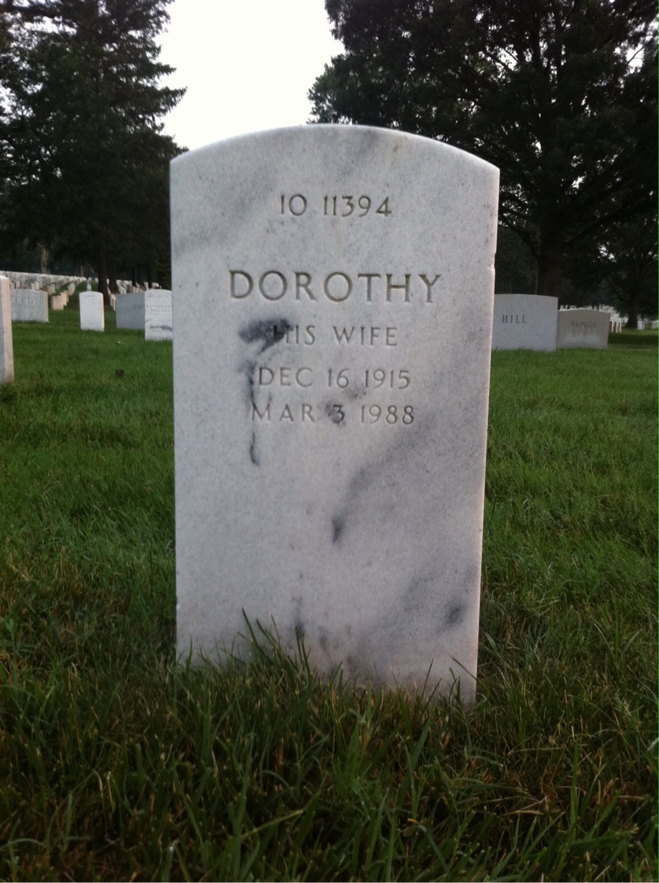 Back of headstone — Dorothy Mcnown
