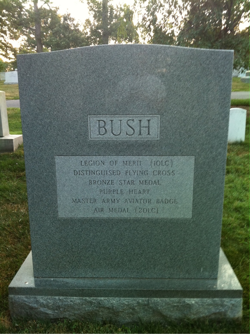 Back of headstone — Harry Bush