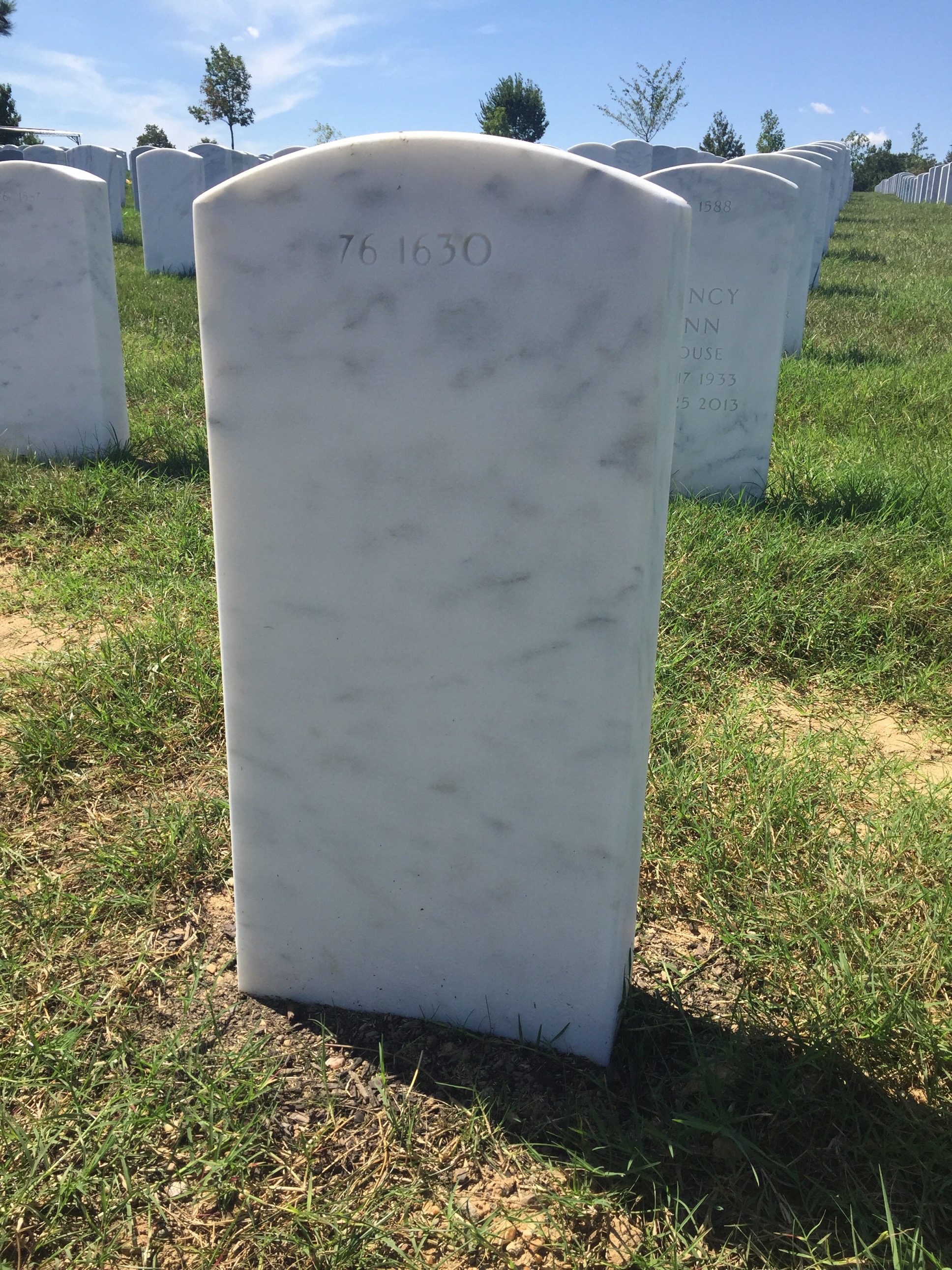 Back of headstone — Louis Criss