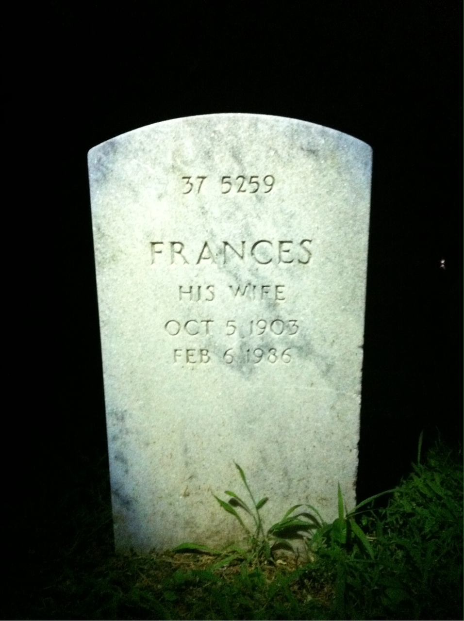 Back of headstone — Luther Murphy