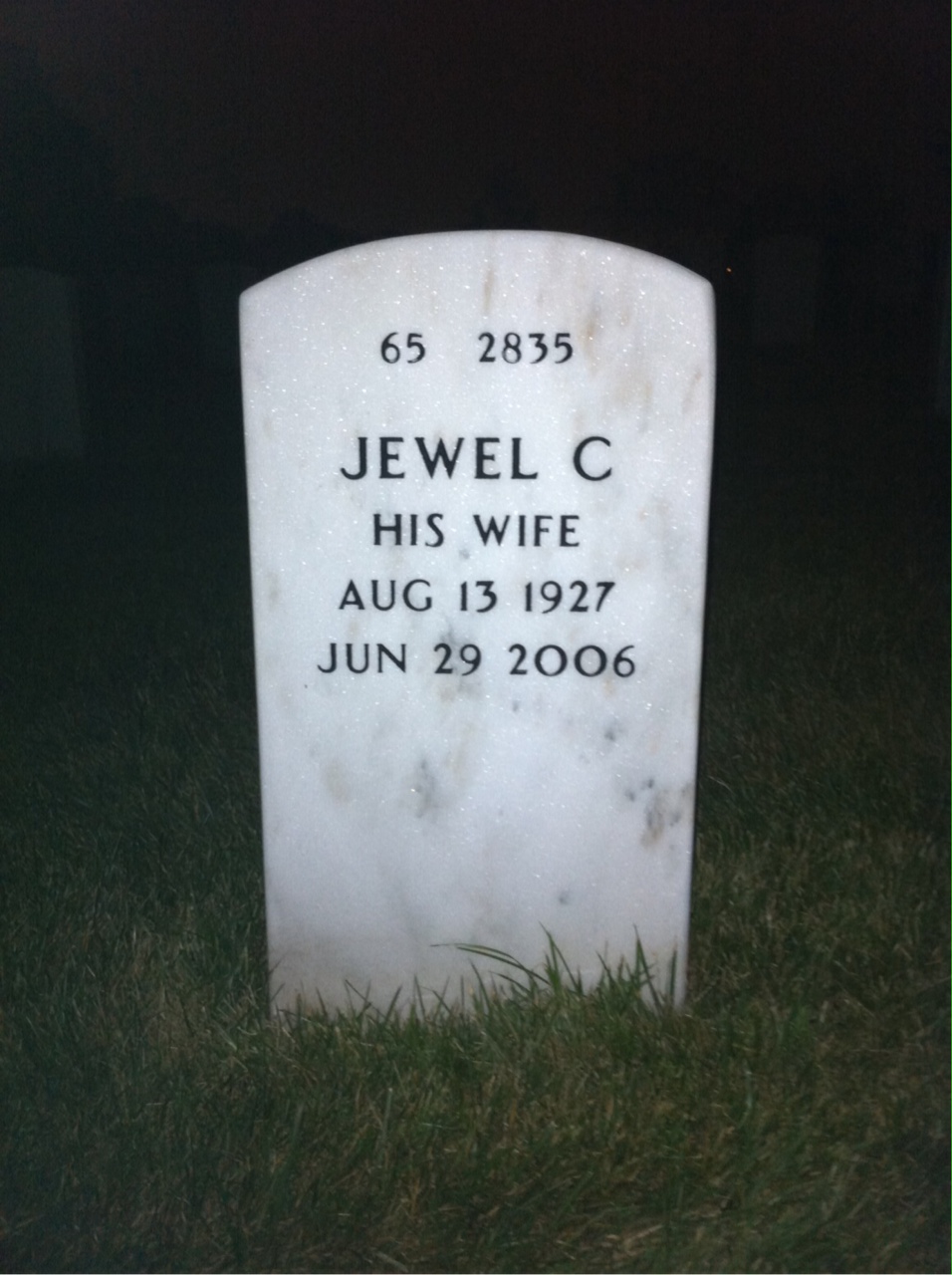 Back of headstone — Donald Thompson