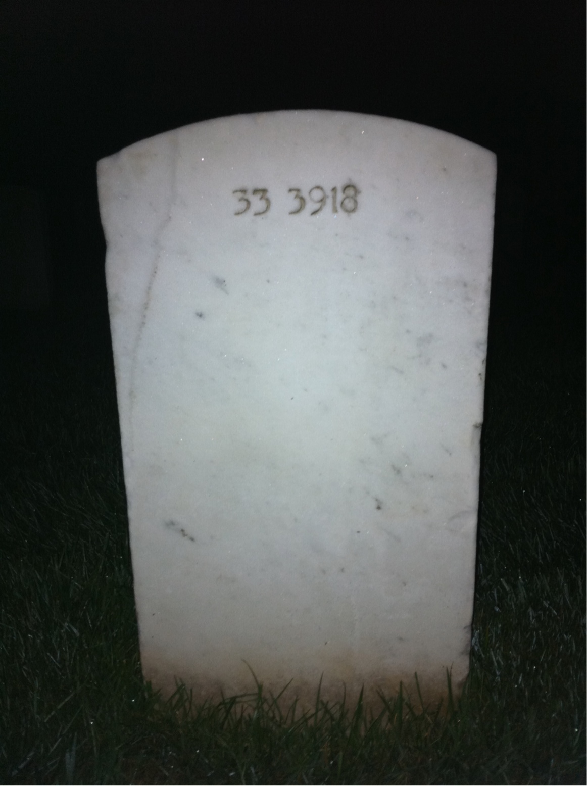 Back of headstone — Grant Biddle