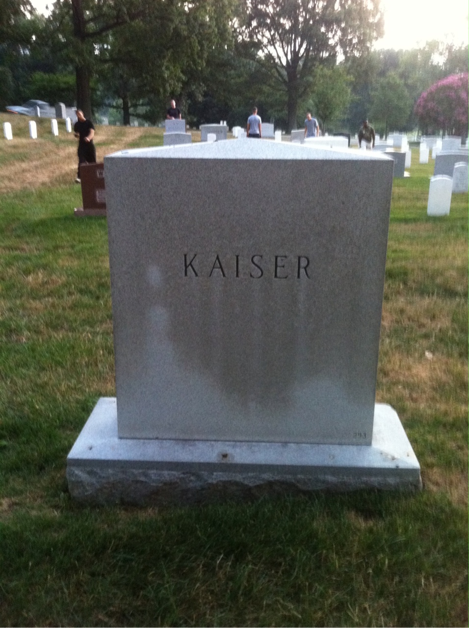 Back of headstone — Rudolph Kaiser
