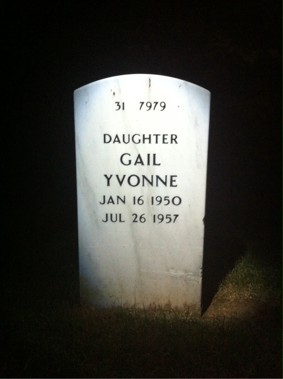 Back of headstone — Emerson Nathan