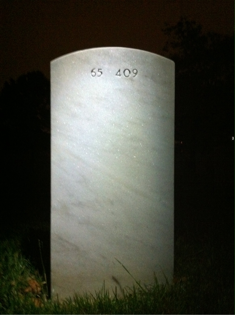Back of headstone — William Robert Brannon