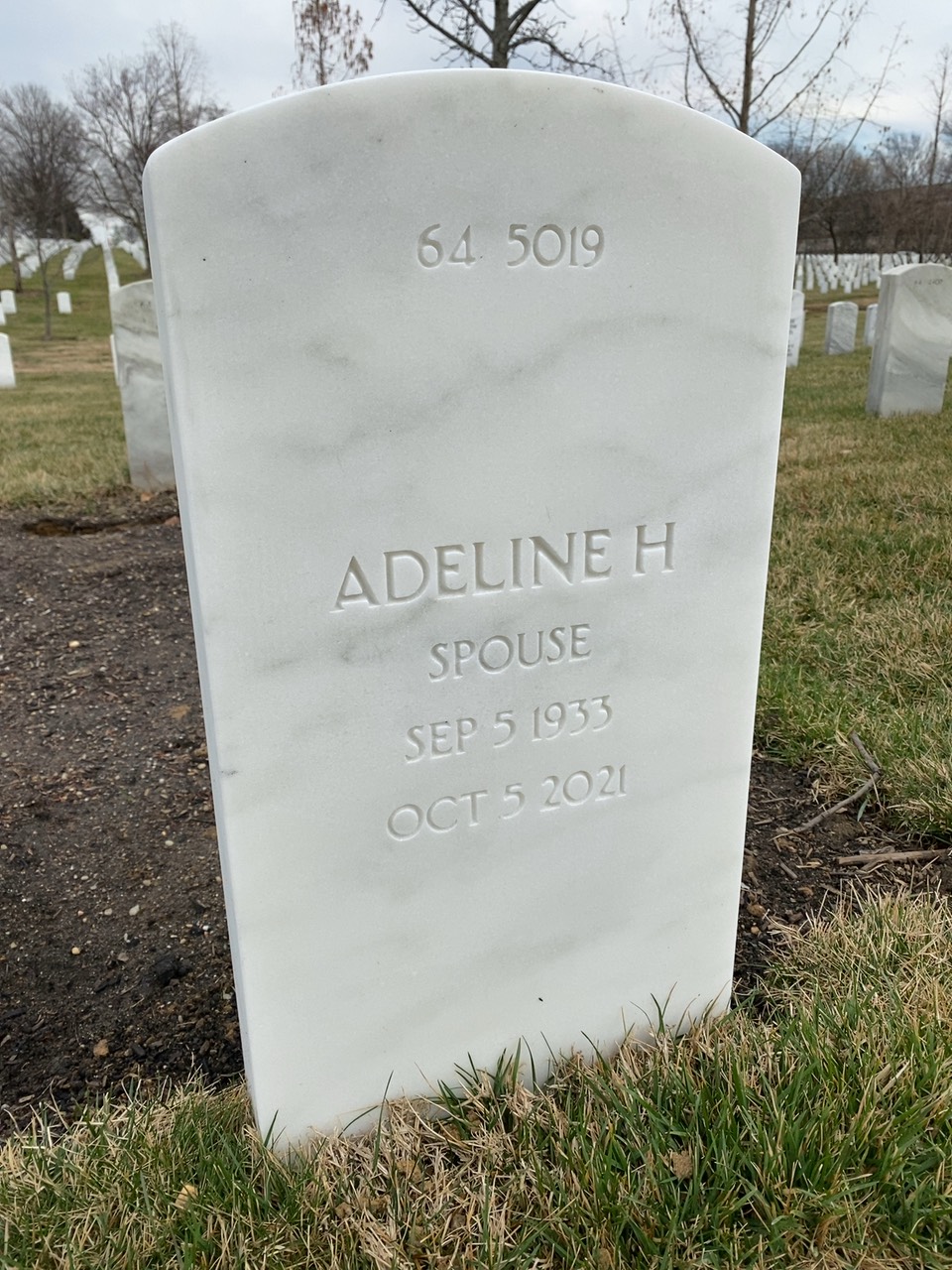 Back of headstone — Harold Decker