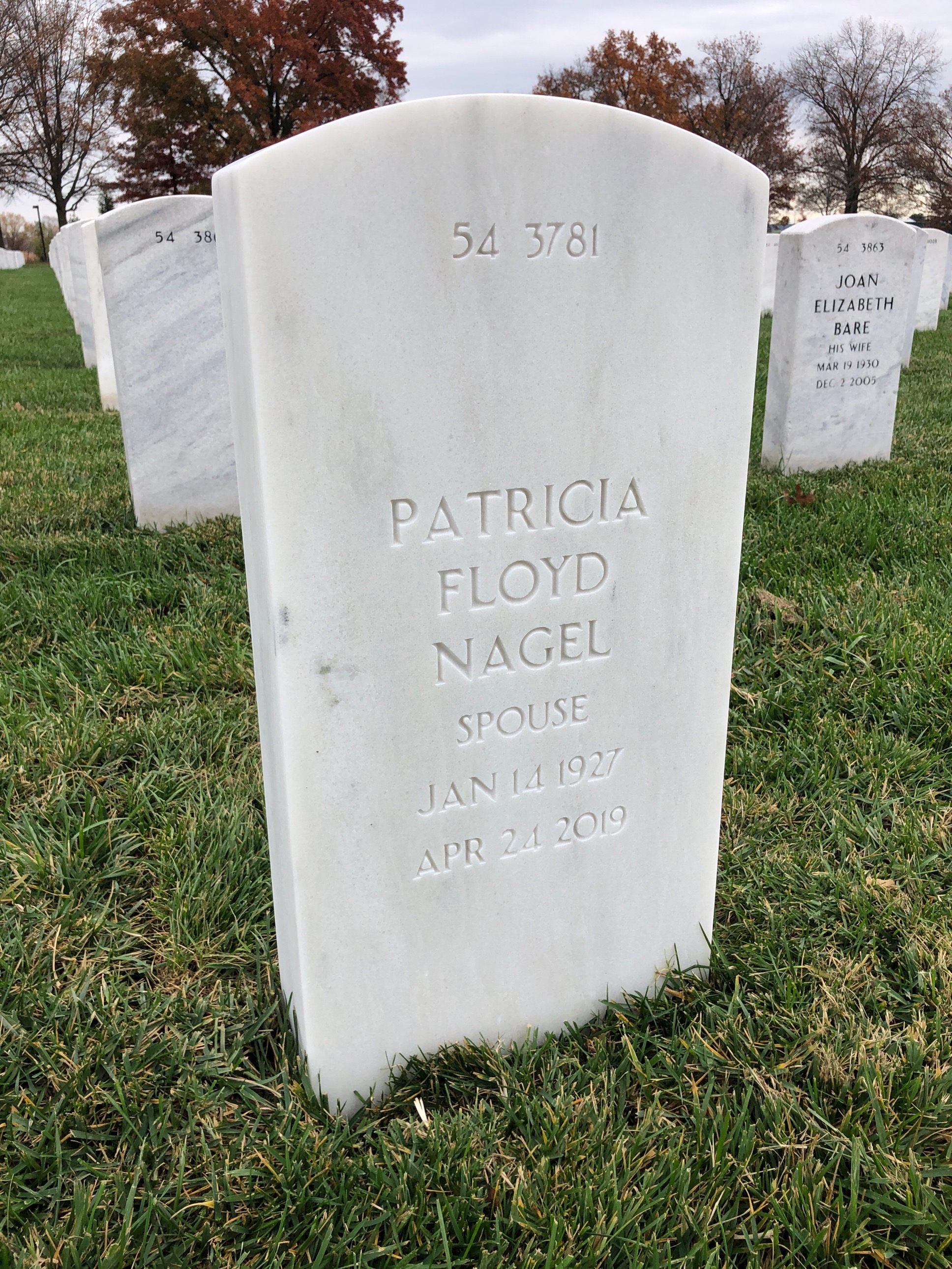 Back of headstone — Mark Nagel