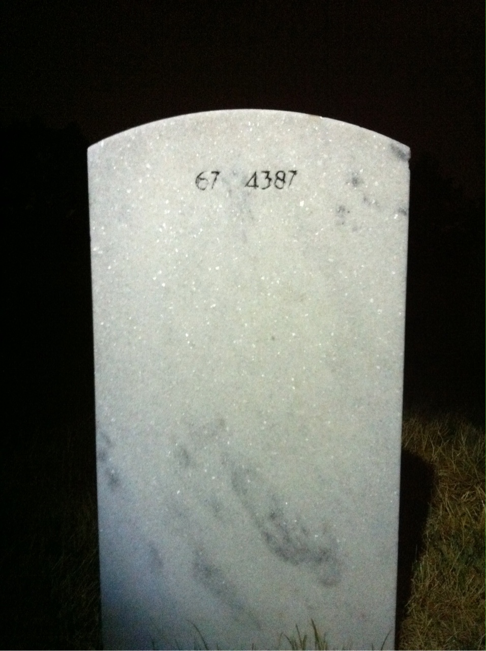 Back of headstone — William M Lehto