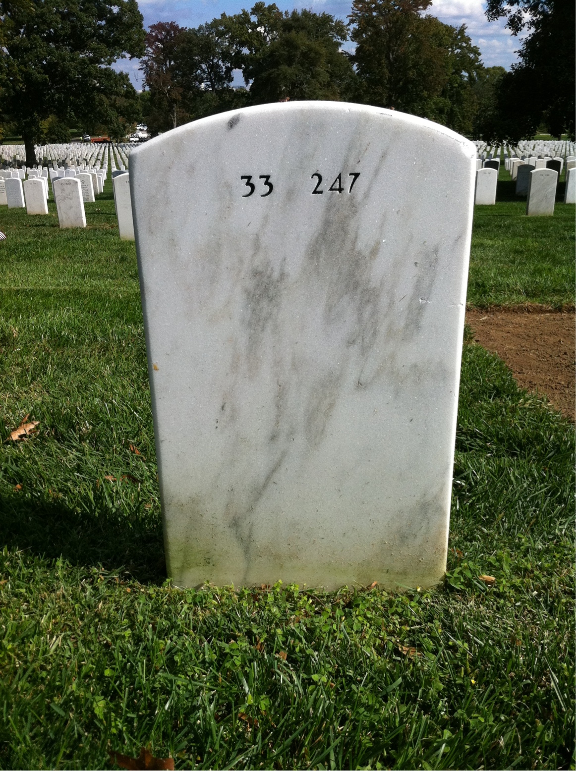 Back of headstone — Alfred Bennett