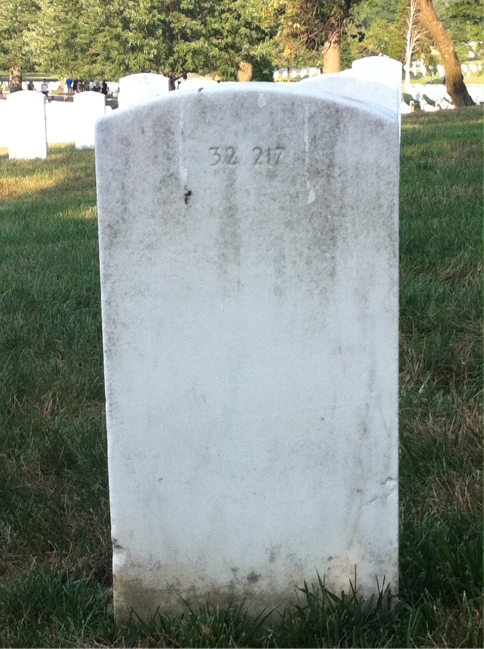 Back of headstone — John Cunningham