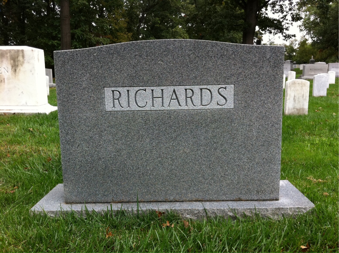 Back of headstone — Edmund Richards
