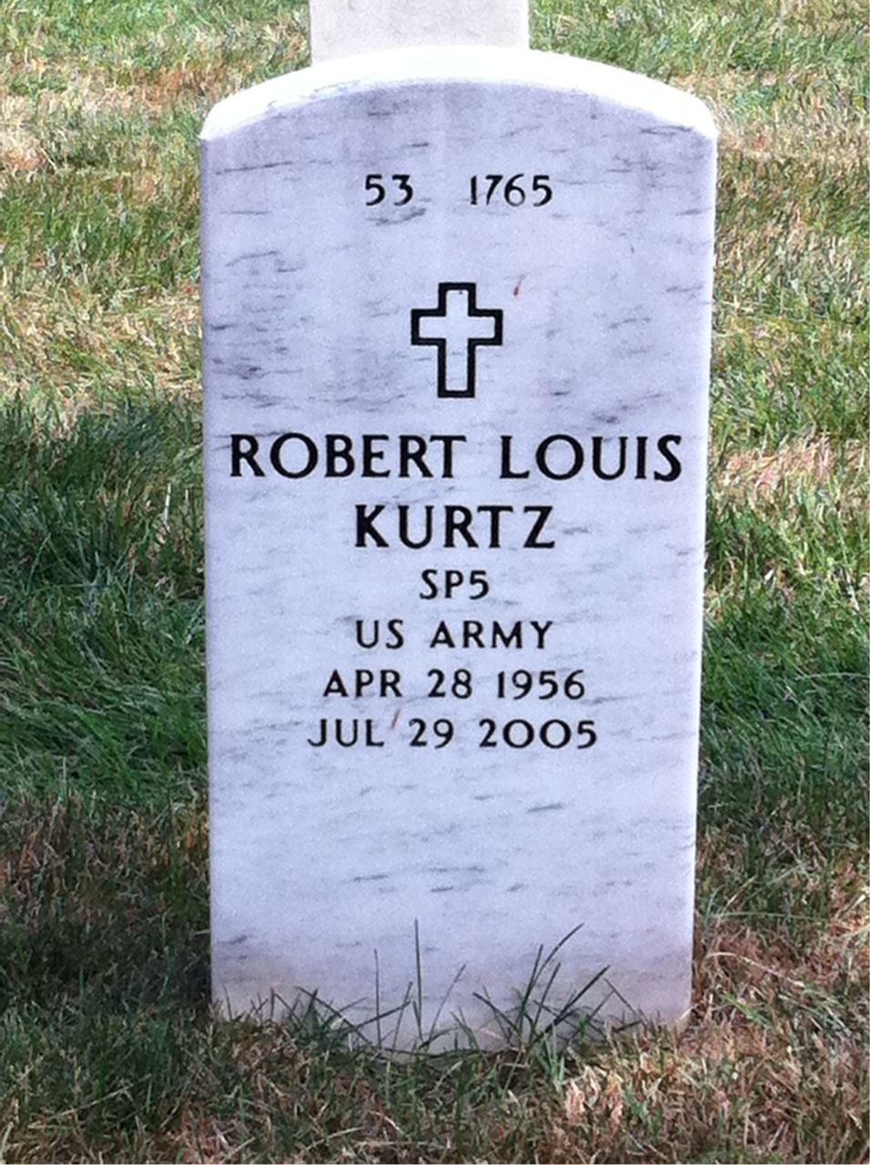 Back of headstone — Robert Kurtz
