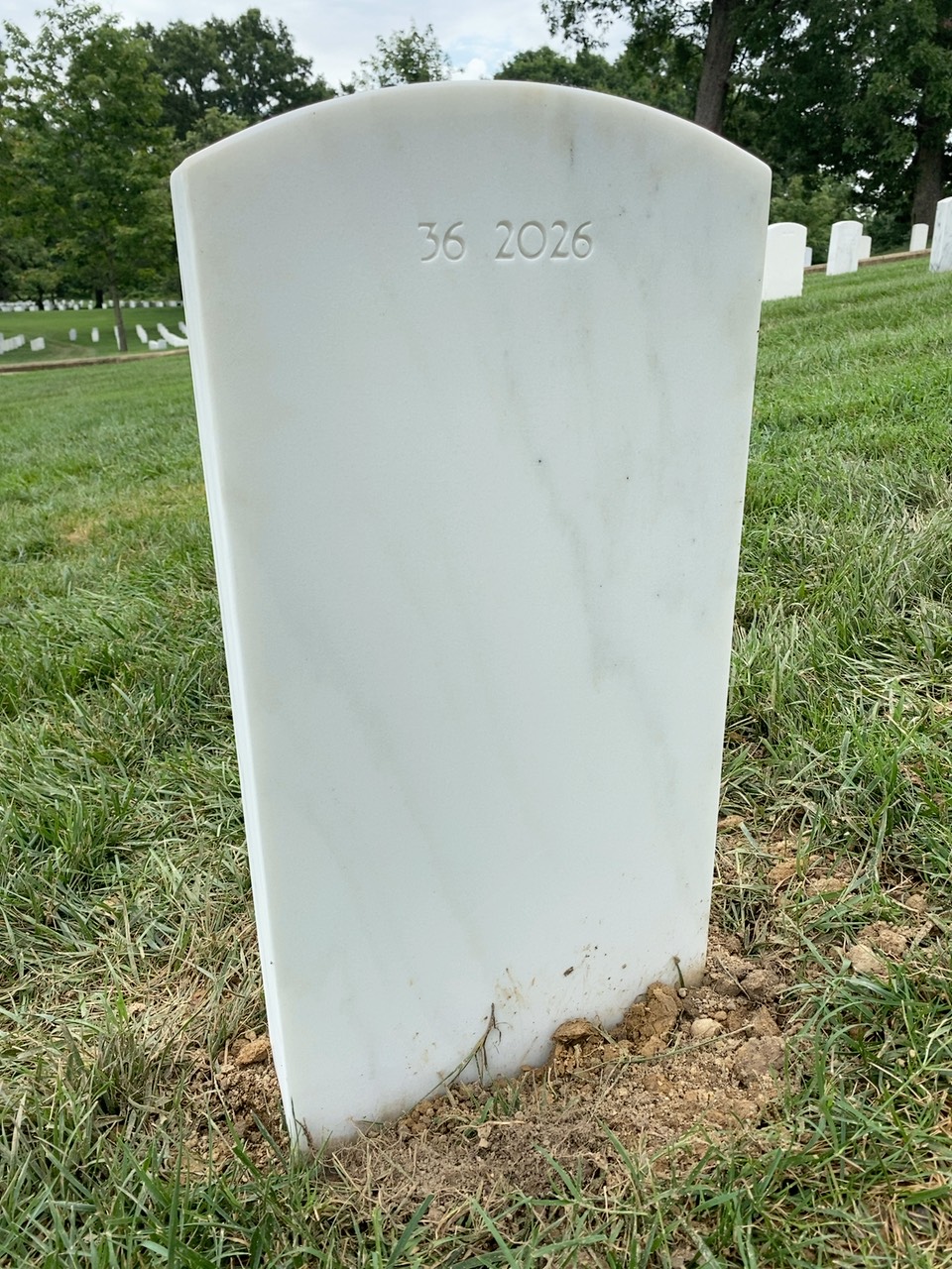 Back of headstone — Wilbert O Dunn