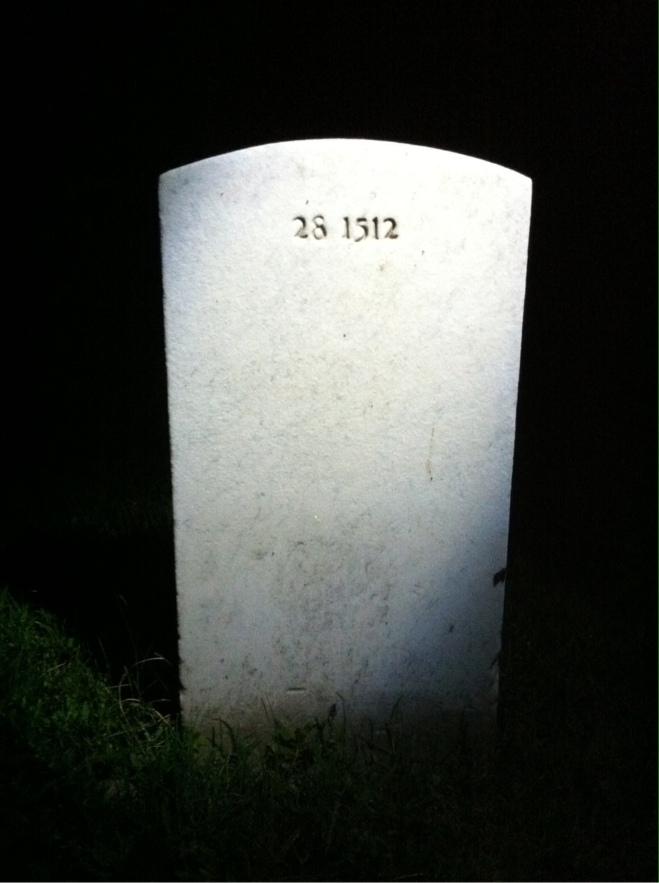 Back of headstone — Andrew Ayers