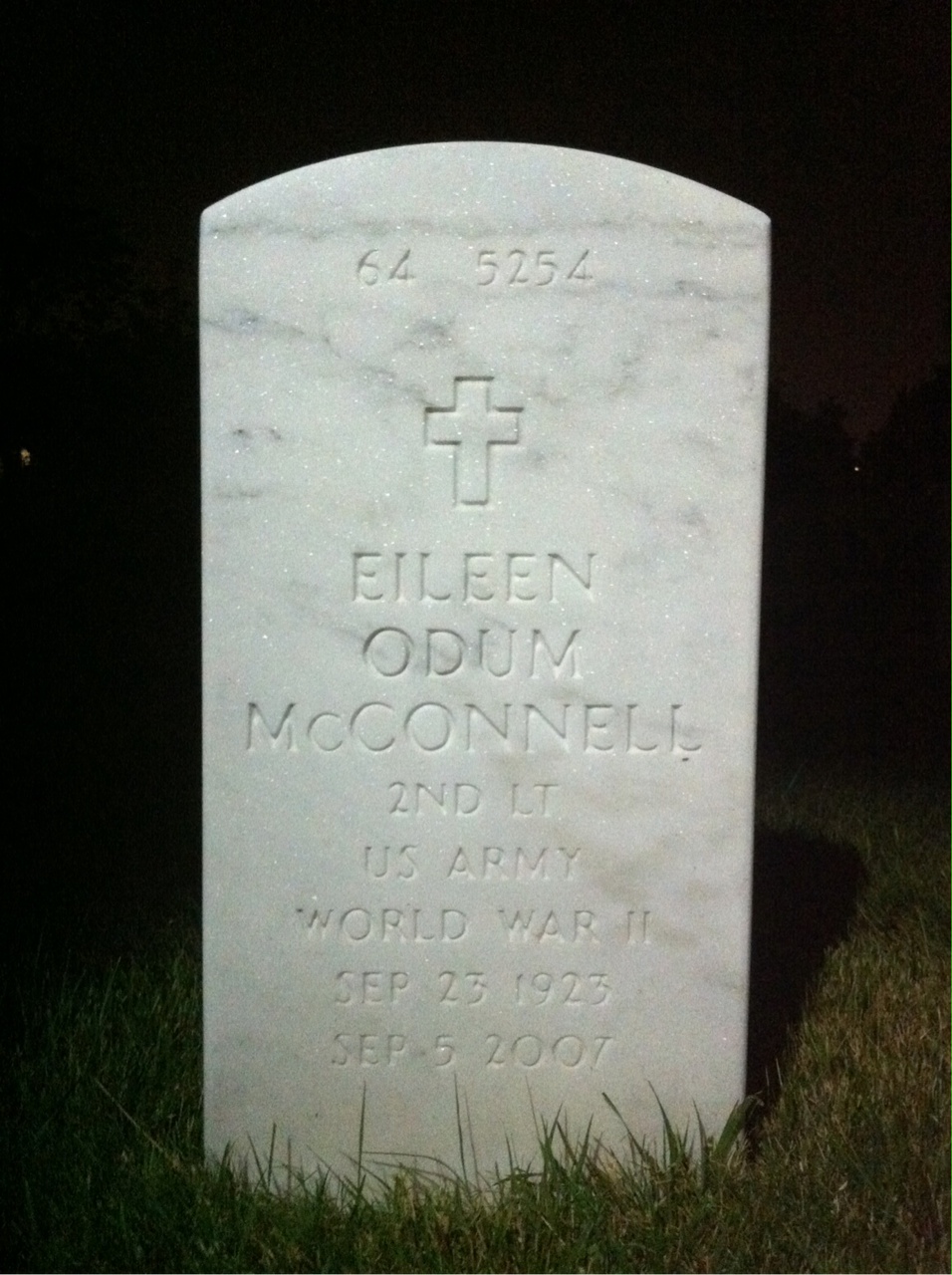 Back of headstone — Glenn Mcconnell