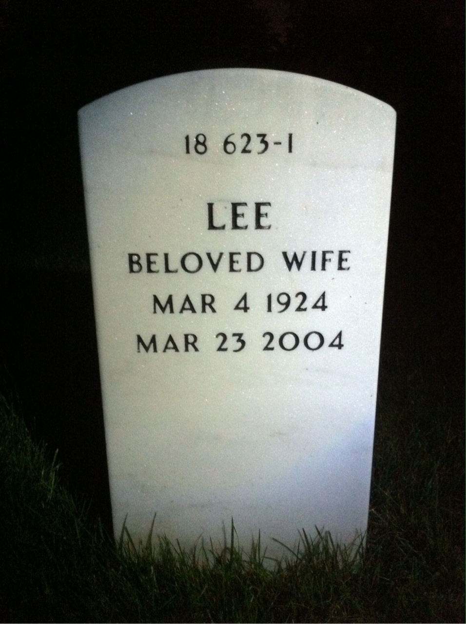Back of headstone — Earl Gibson