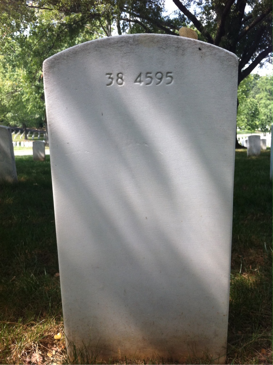 Back of headstone — Joan Adamany