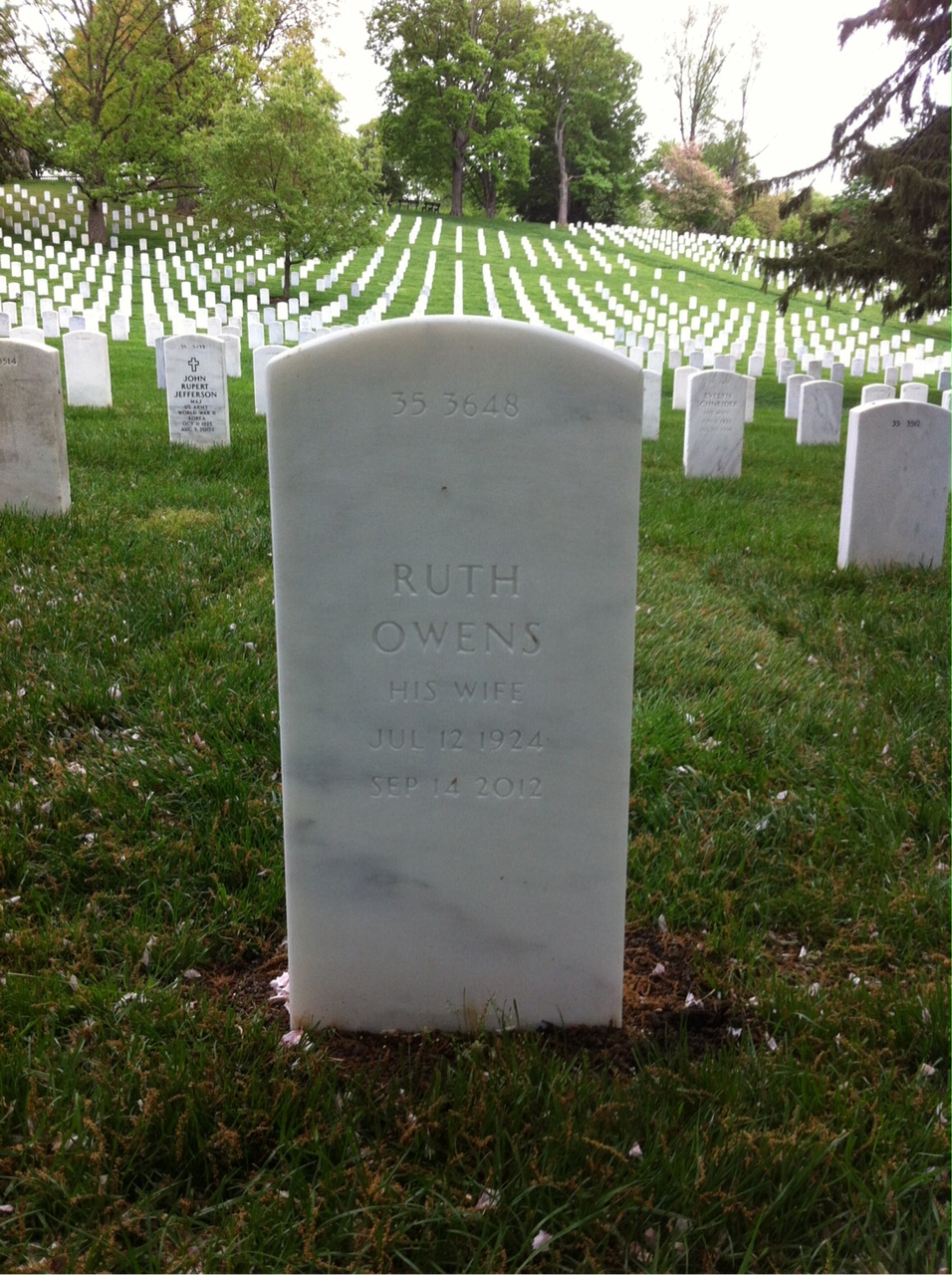 Back of headstone — William J Gibbons