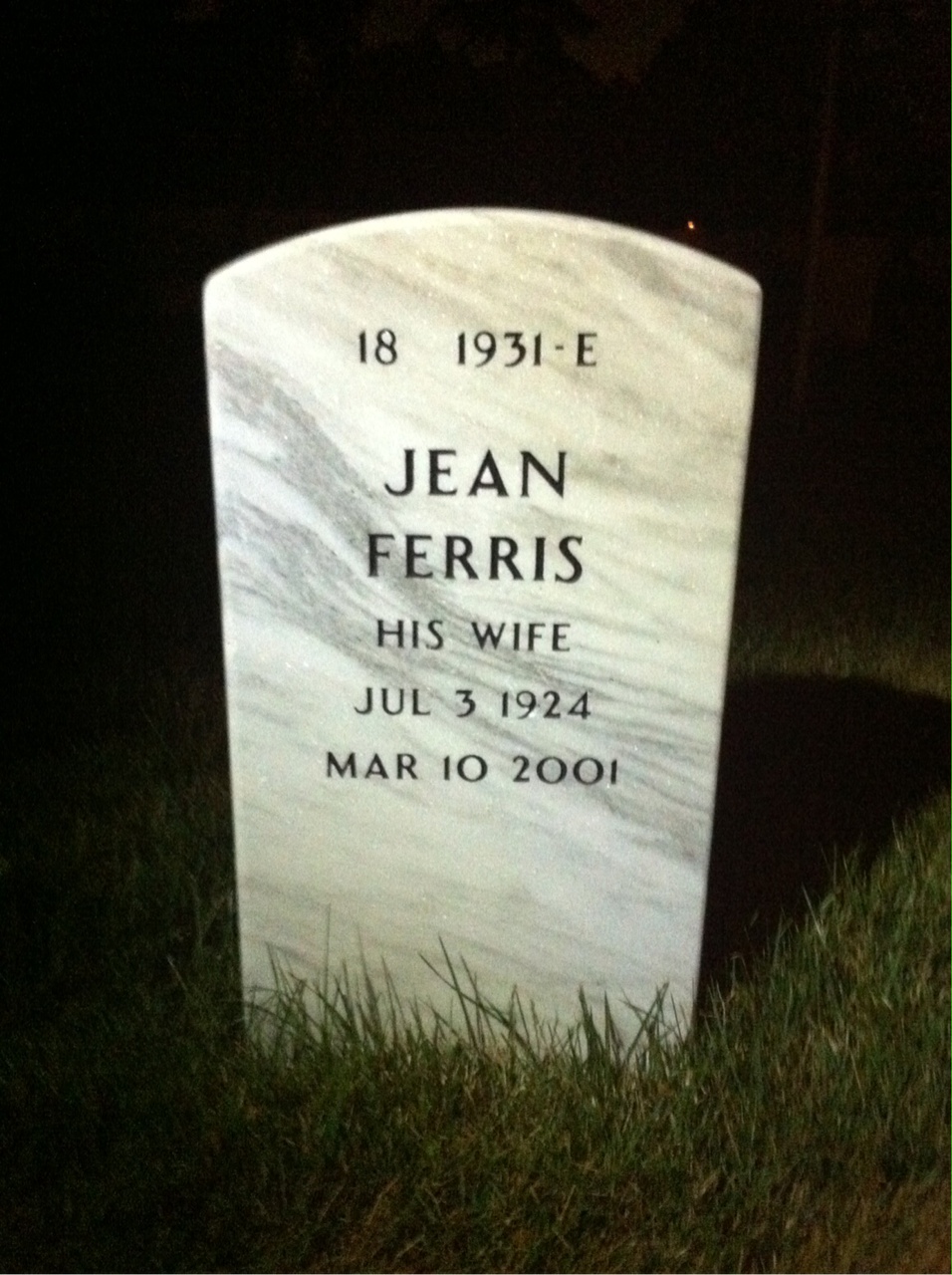 Back of headstone — James Elder